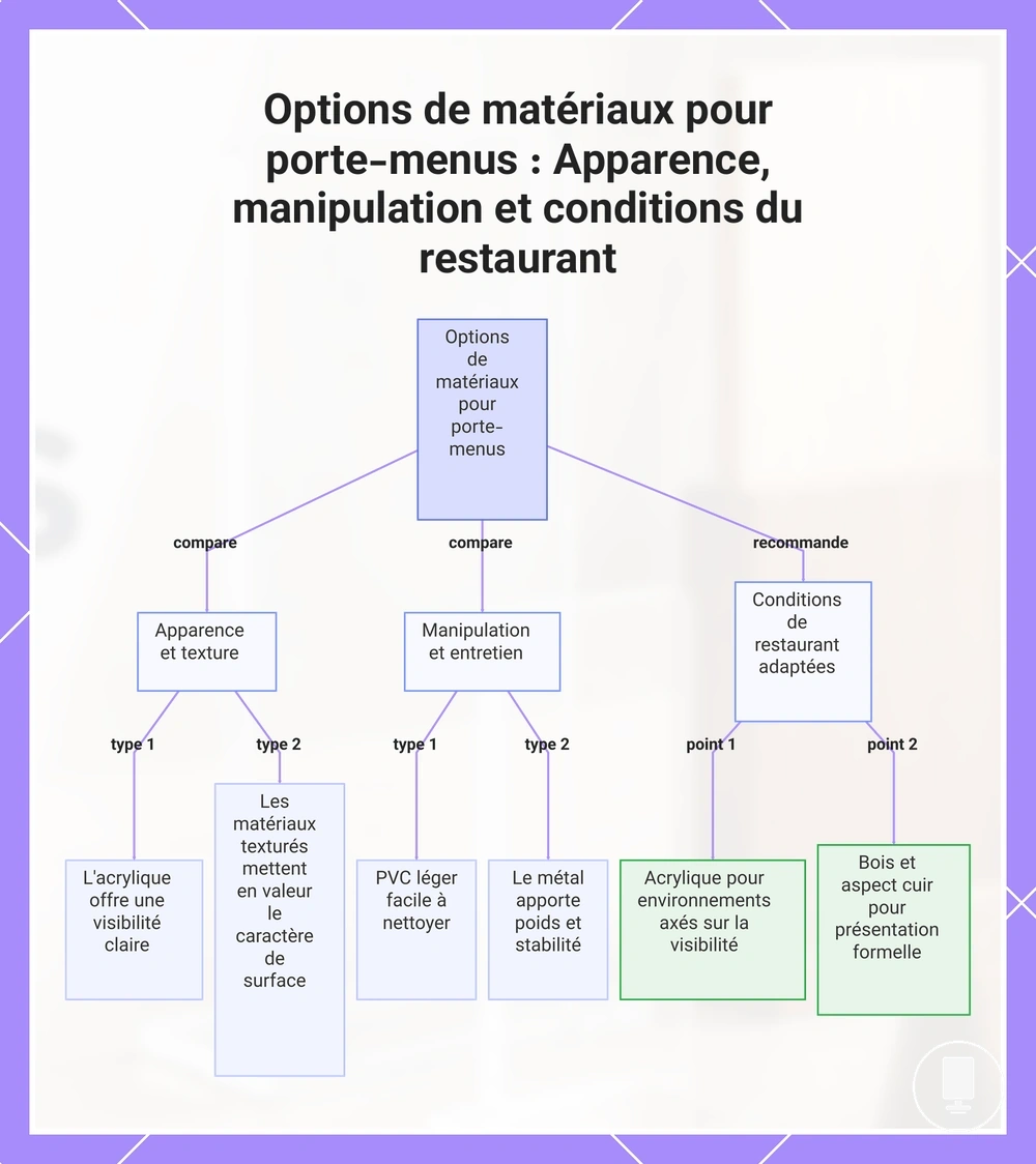 Options de matériaux pour porte-menus : Apparence, manipulation et conditions du restaurant