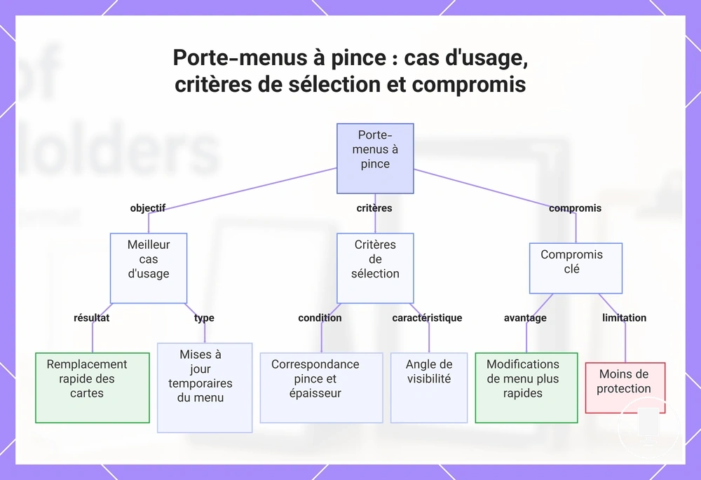 Porte-menus à pince : cas d'usage, critères de sélection et compromis