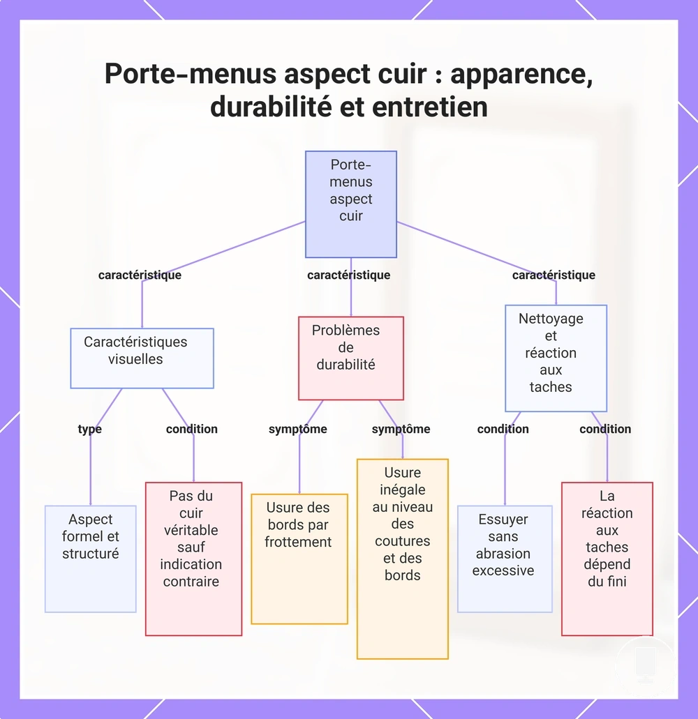 Porte-menus aspect cuir : apparence, durabilité et entretien