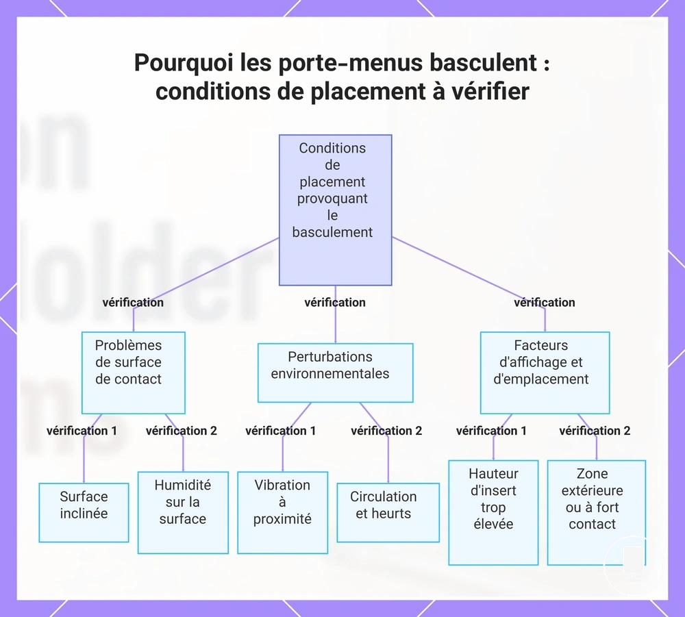 Pourquoi les porte-menus basculent : conditions de placement à vérifier
