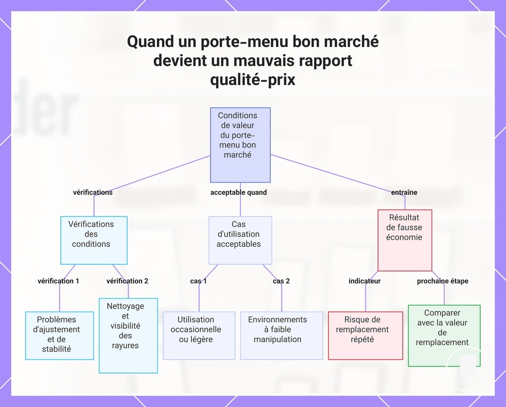Quand un porte-menu bon marché devient un mauvais rapport qualité-prix