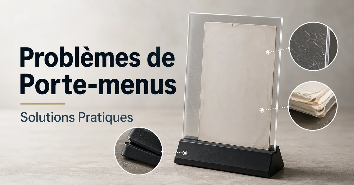 Problèmes de porte-menus avec rayures, bases instables et inserts usés