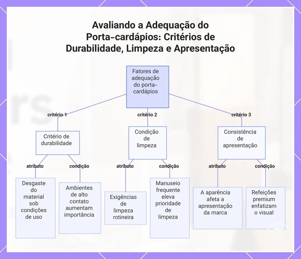 Avaliando a Adequação do Porta-cardápios: Critérios de Durabilidade, Limpeza e Apresentação