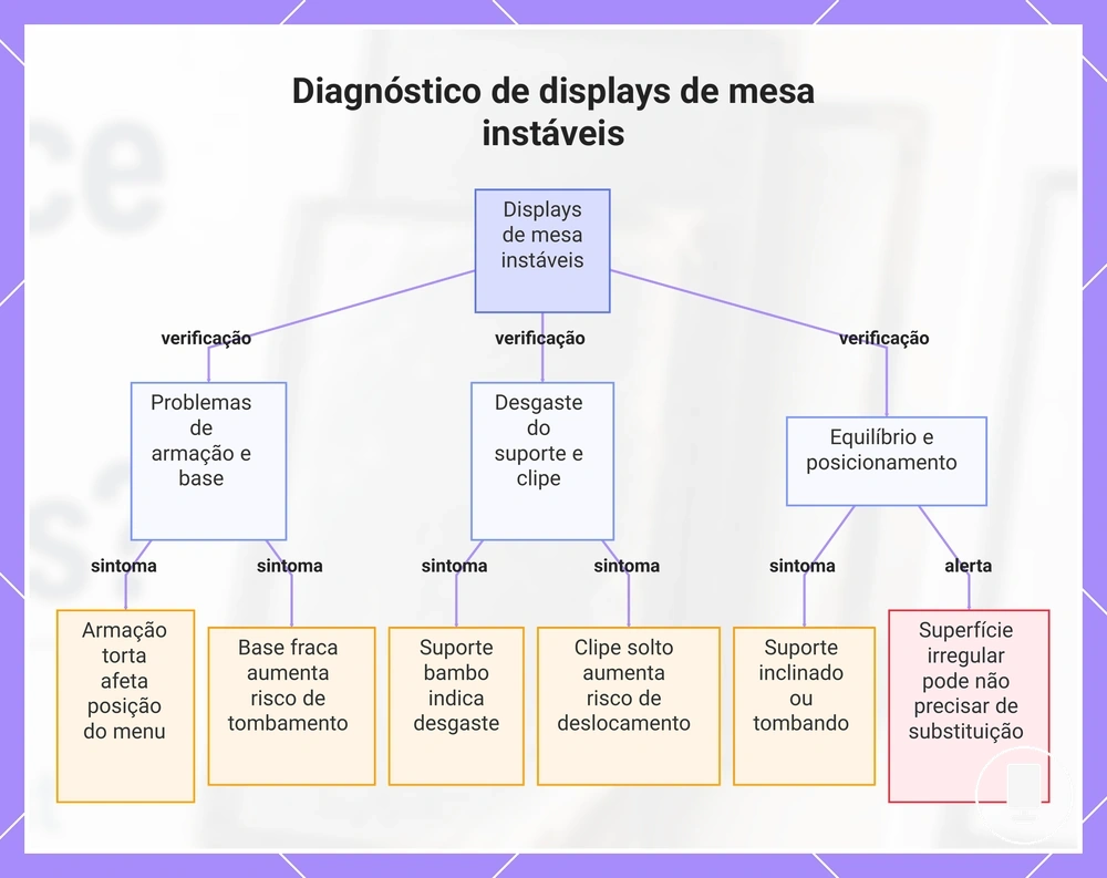 Diagnóstico de displays de mesa instáveis