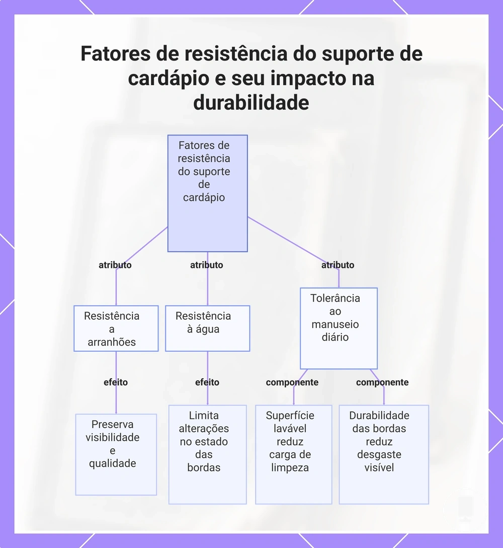 Fatores de resistência do suporte de cardápio e seu impacto na durabilidade