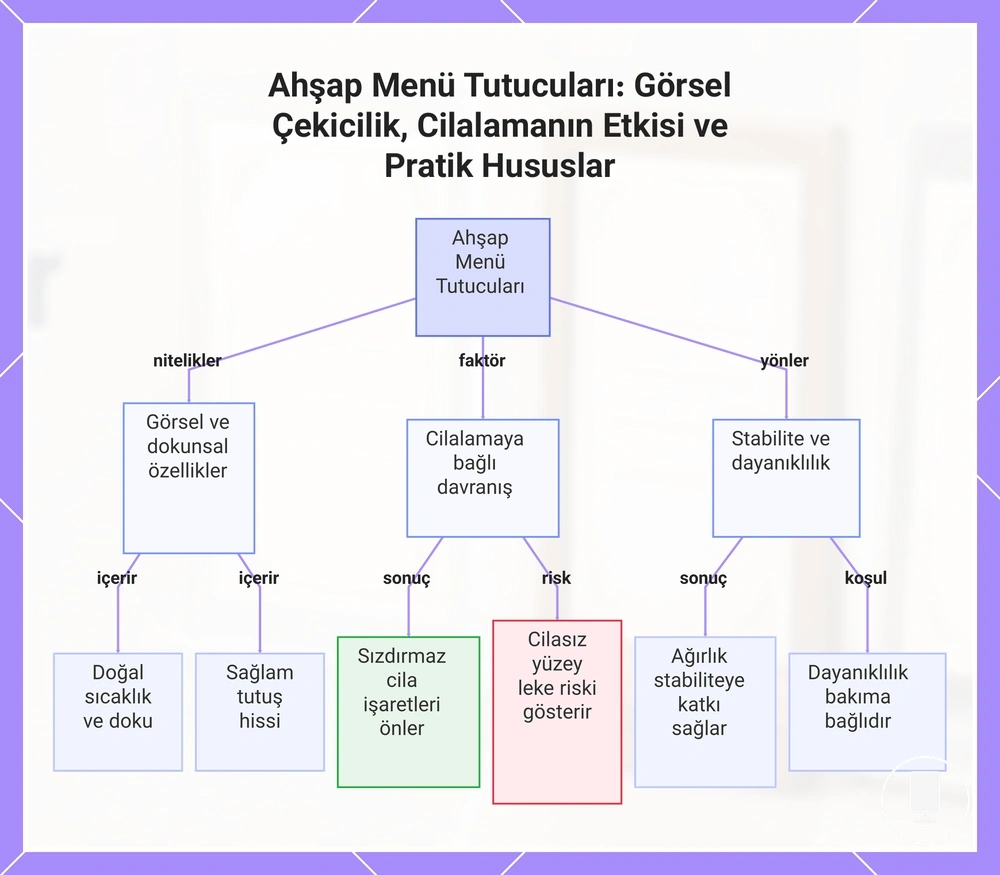 Ahşap Menü Tutucuları: Görsel Çekicilik, Cilalamanın Etkisi ve Pratik Hususlar