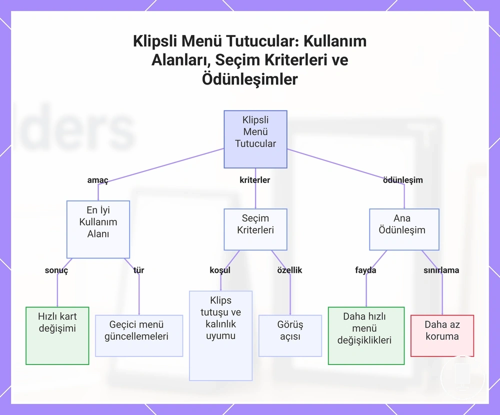 Klipsli Menü Tutucular: Kullanım Alanları, Seçim Kriterleri ve Ödünleşimler