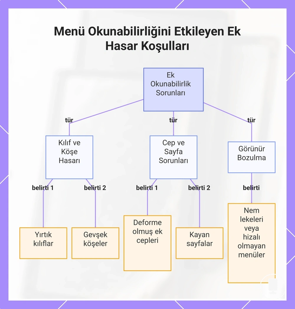 Menü Okunabilirliğini Etkileyen Ek Hasar Koşulları