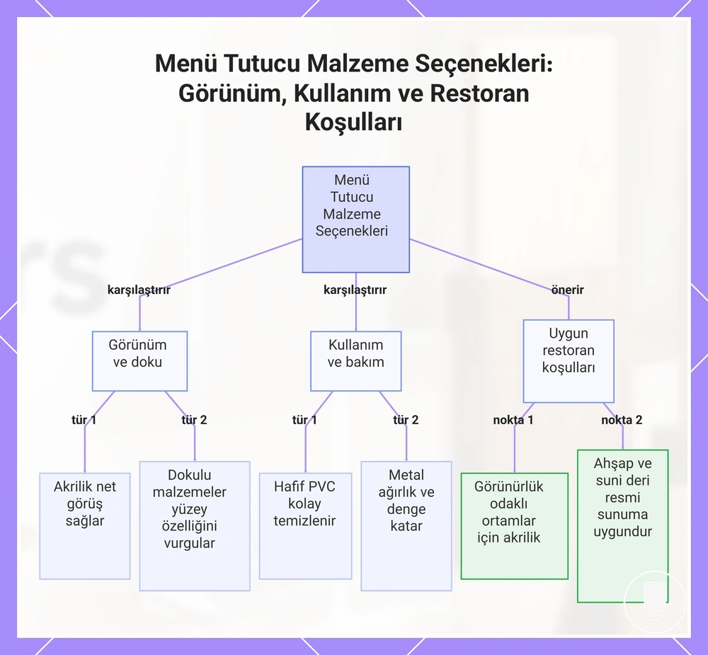Menü Tutucu Malzeme Seçenekleri: Görünüm, Kullanım ve Restoran Koşulları
