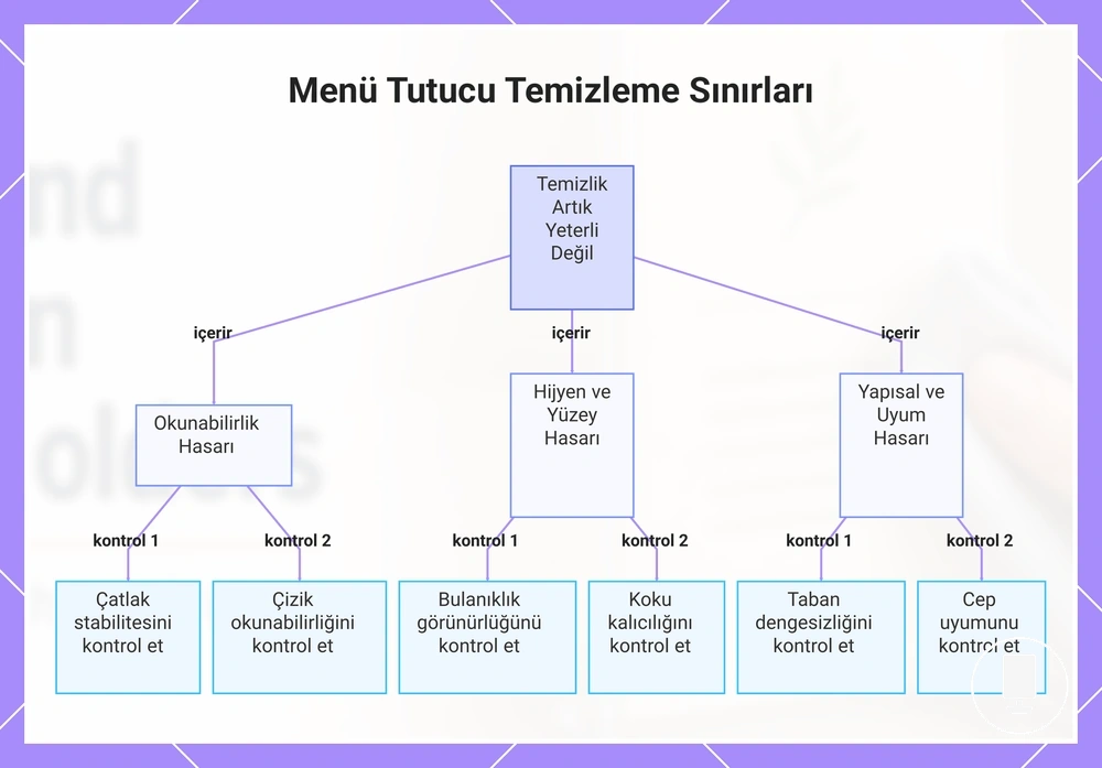 Menü Tutucu Temizleme Sınırları