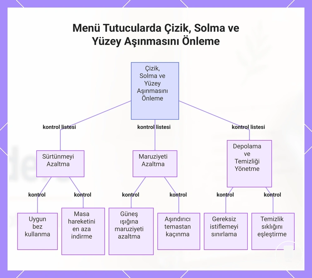Menü Tutucularda Çizik, Solma ve Yüzey Aşınmasını Önleme