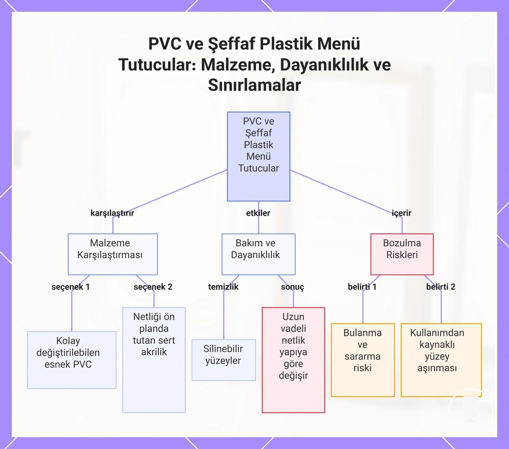 PVC ve Şeffaf Plastik Menü Tutucular: Malzeme, Dayanıklılık ve Sınırlamalar