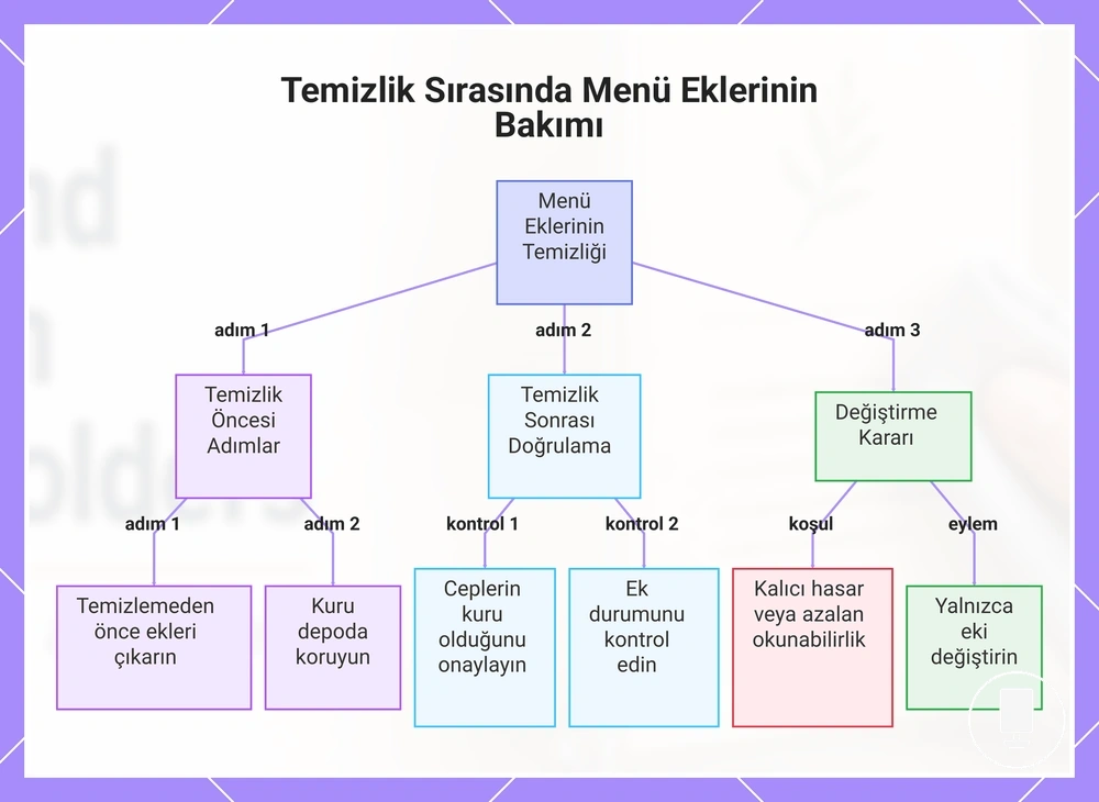 Temizlik Sırasında Menü Eklerinin Bakımı