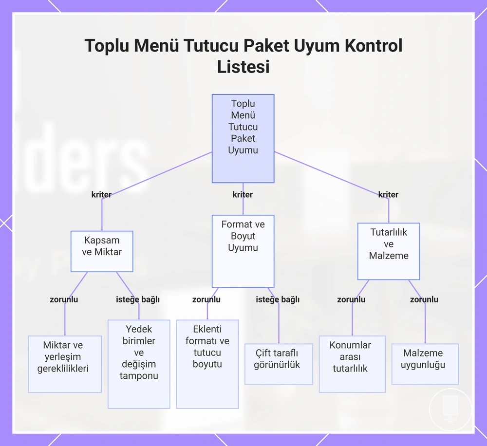 Toplu Menü Tutucu Paket Uyum Kontrol Listesi