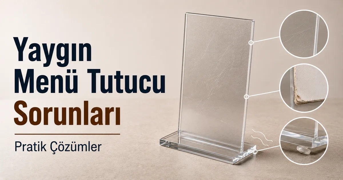 Çizikler, dengesiz tabanlar ve yıpranmış ekler dahil menü tutucu sorunları